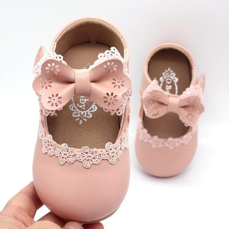 Baby Girl Bow Tie Toddlers with Soft Soles Shoes - MomyMall