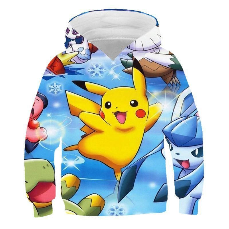 Enfants Kid Pikachu 3D Print Sweat à Capuche Décontracté