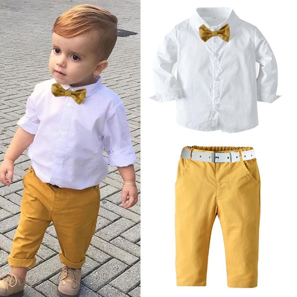 Long-sleeveds Baby Boy Set Formal 2 Pcs Suits