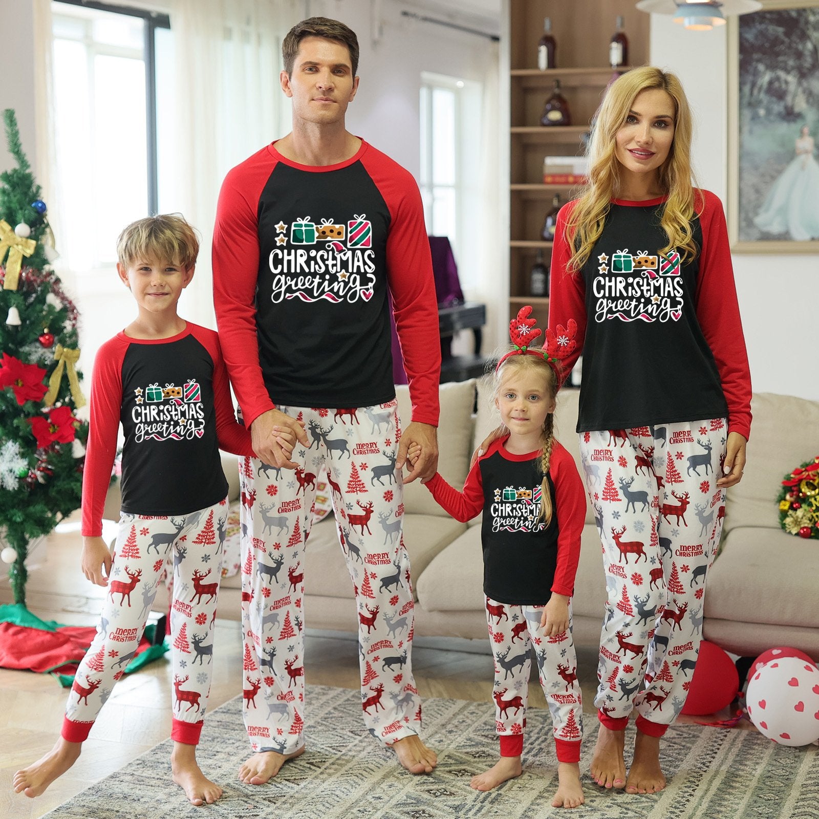 Family Matching Christmas Homewear Letter Print Pajamas