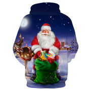 Kid Boy Girl Cartoon Christmas Santa Claus 3D Print Hoodie - MomyMall