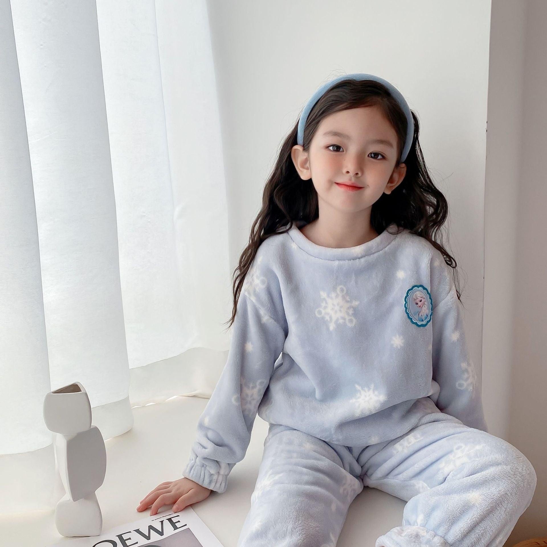 Coral Velvet Pajamas New Kid Baby Girls Winter Sleepwear