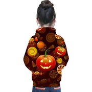 Kid Boy Girl Halloween Pumpkin Candy 3D Print Hoodie