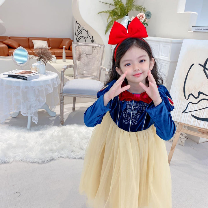 Kid Girl Ins Princess Dress Snow Christmas White Dresses - MomyMall