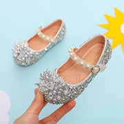 New Girls Pearl Princess Shoes - MomyMall Silver / US8.5/EU25/UK7.5Toddle