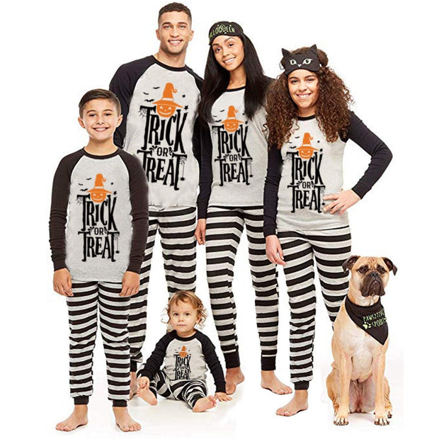 Family Matching Halloween Parent-child Pajamas Suits - MomyMall Black / Mom-S