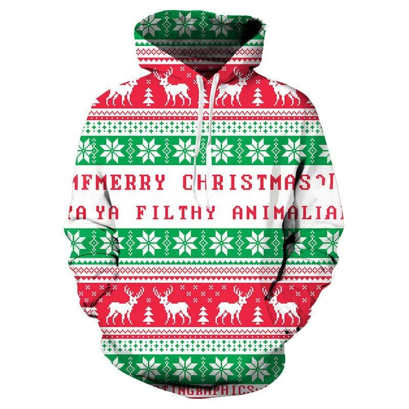 Kids Boy Girl 3D Christmas Snowflake Printing Hoodie