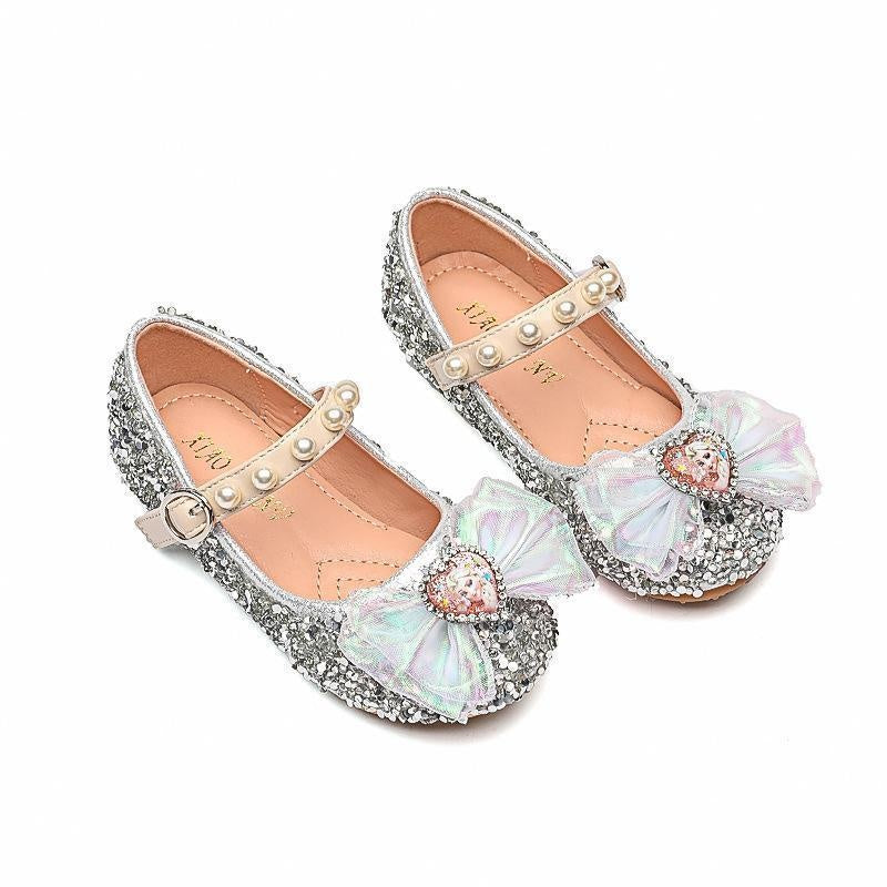 Girls New Dress Sequin Crystal Soft Sole Pearl Magic Stick Cute Shoes - MomyMall