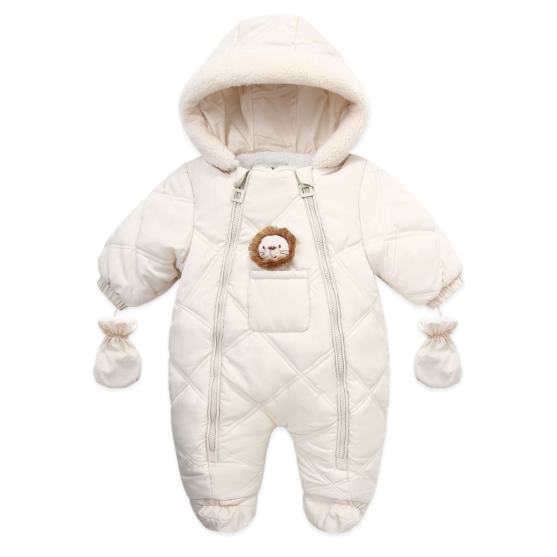 Thick Warm Infant Baby Jumpsuit Hooded Fleece Winter Autumn Overalls Romper - MomyMall