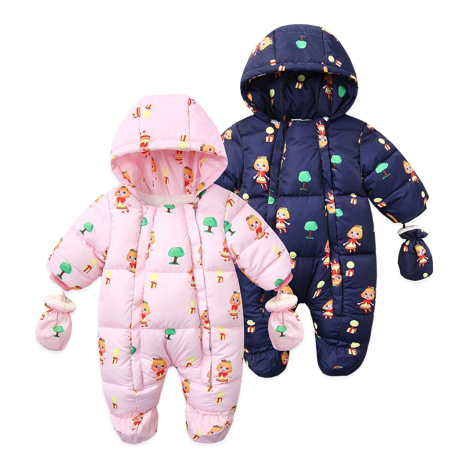 Newborn Baby Cotton-padded Winter Warm Thicken Jumpsuit Romper