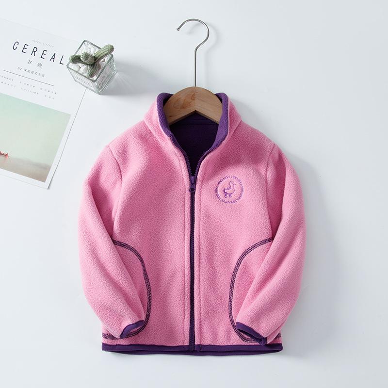 Kid Boy Girl Casual Jacket Hooded  Double-sided Zipper Coats