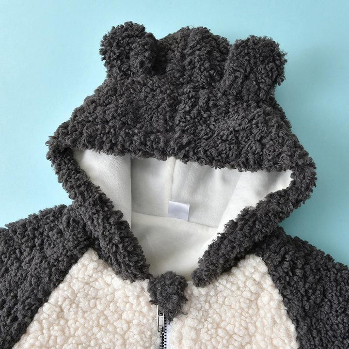 Toddler Baby Coat Hooded Outerwear Thick Lamb Wool Coats