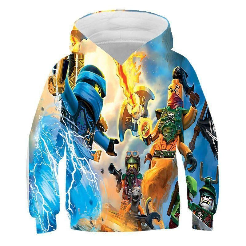 Kids 3D Print Cartoon Loose Long Sleeves Hoodie - MomyMall Type9 / 2-3 Years