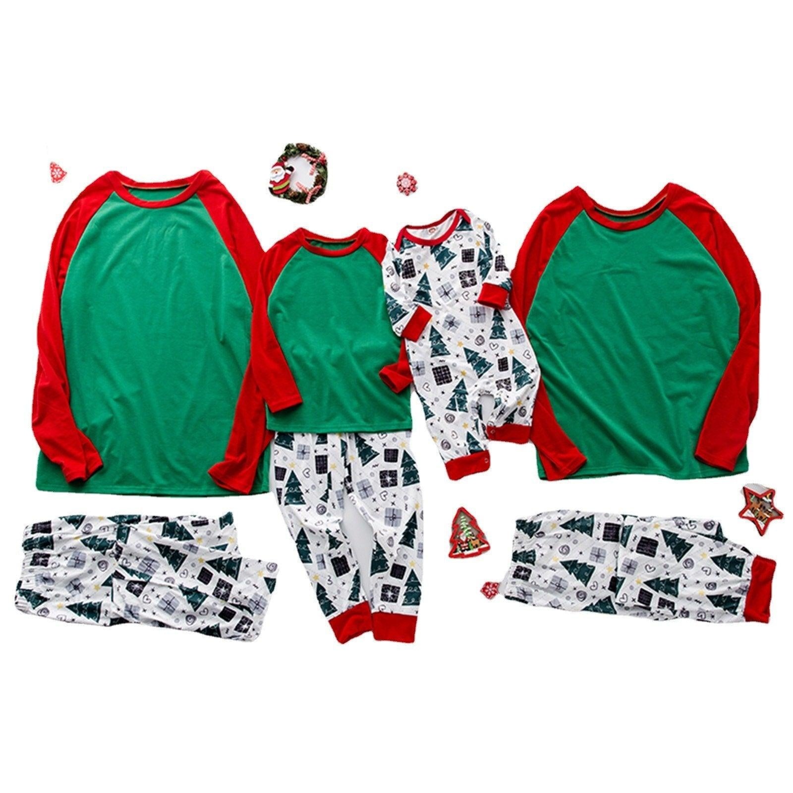 Family Matching Christmas Parent-child Pajamas Suits