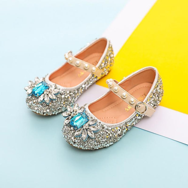 Girl Pearl Sequin Soft Sole Single Shoes - MomyMall Silver / US9.5/EU26/UK8.5Toddle