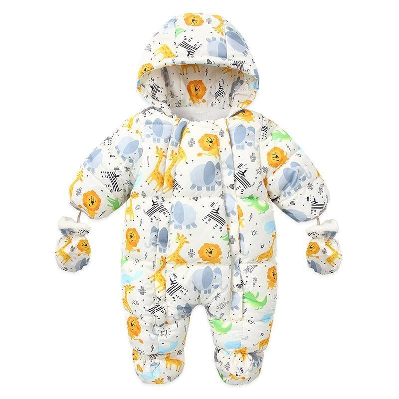 Newborn Baby Cotton-padded Winter Warm Thicken Jumpsuit Romper