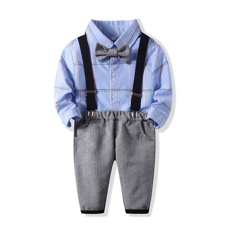 Baby-Jungen-Set, britischer Langarm-Anzug, 2-teiliges Set