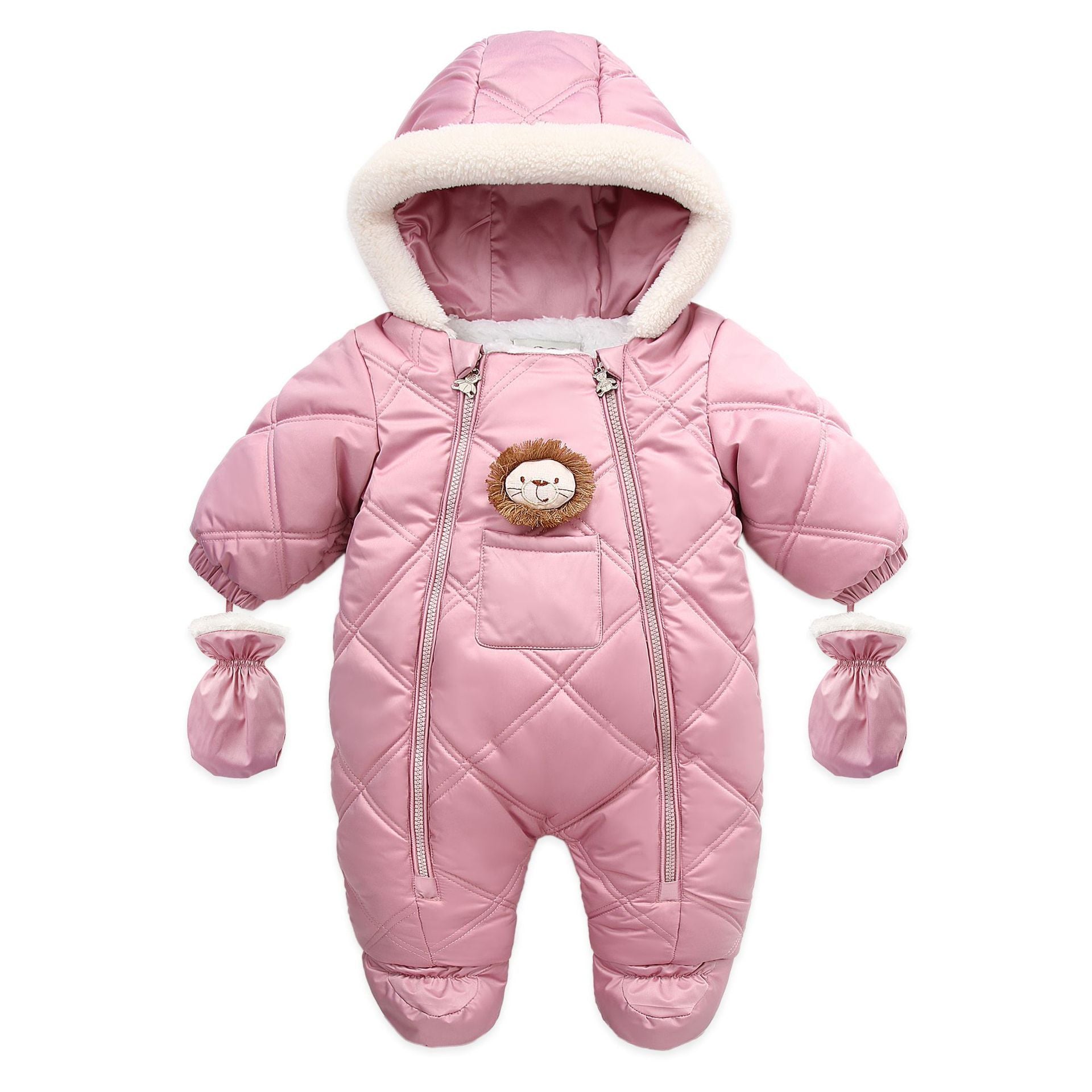 Thick Warm Infant Baby Jumpsuit Hooded Fleece Winter Autumn Overalls Romper - MomyMall