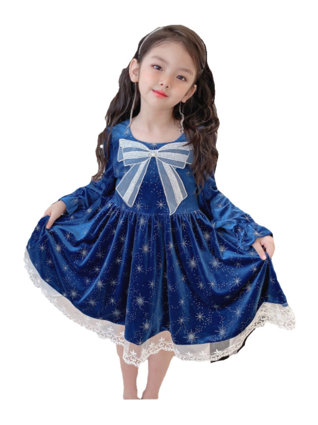Kid Girl Lolita Autumn Long Sleeves Christmas Princess Dress - MomyMall