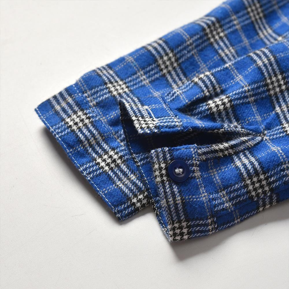 Spring Plaid Blue Suit Bib Baby Boy 2 Pcs Set