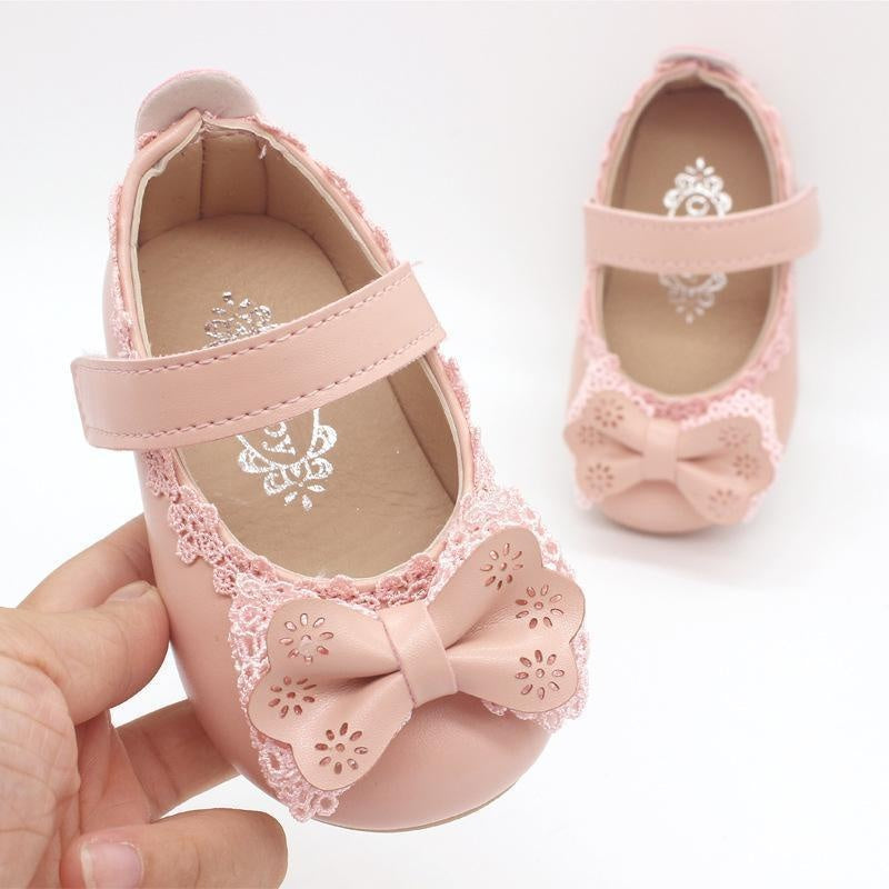 Baby Girl Bow Tie Toddlers with Soft Soles Shoes - MomyMall