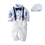 Autumn Baby Boy Gentleman Long Sleeve Formal 4 Pcs Suit - MomyMall Blue / 6-12 Months