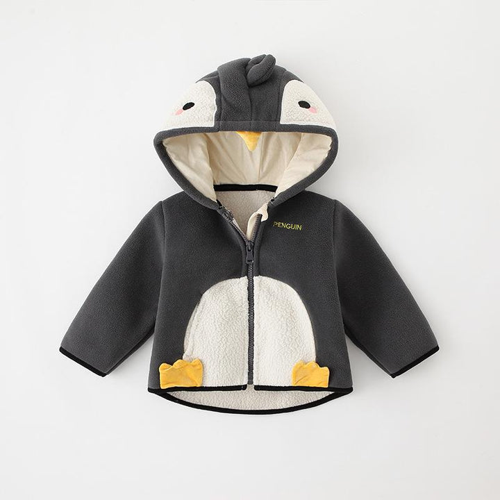 Baby Kid Boy Girl Plus Fleece Hooded Coats Top - MomyMall Type3 / 3-6 Months