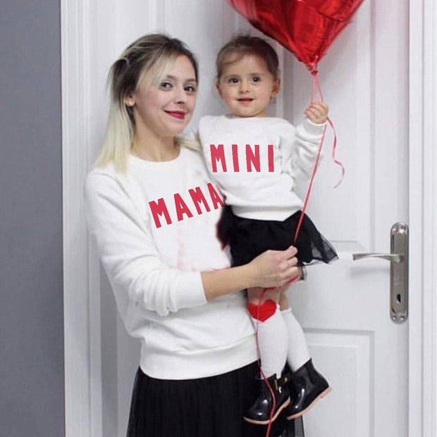 Family Matching Parent-child Print Round Neckline Mother-daughter Shirt - MomyMall