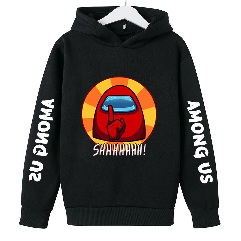 Kids Girl Boy Among US Peripheral Printed Hoodie - MomyMall black / 2-3 Years