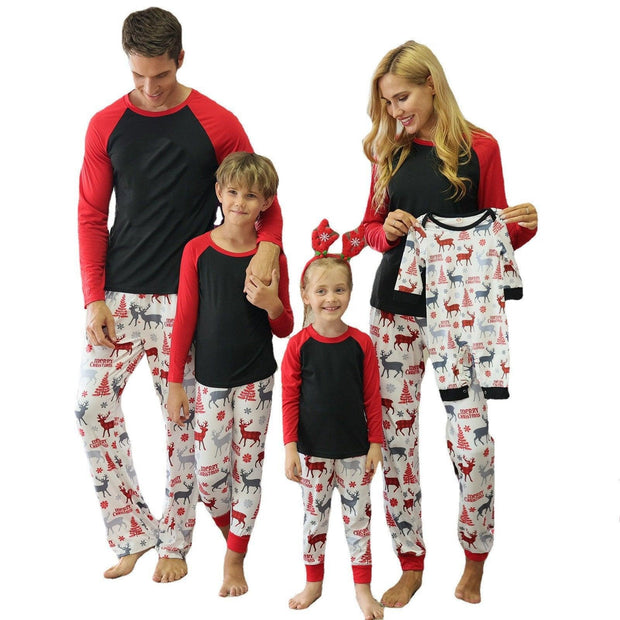 Christmas Family Matching Parent-child Pajamas Suits Set - MomyMall Black / Dad-M