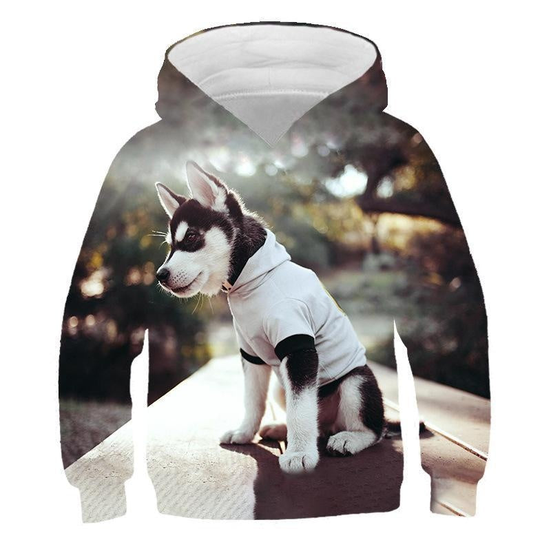 Kids 3D Print Cartoon Animal Loose Long Sleeve Hoodie