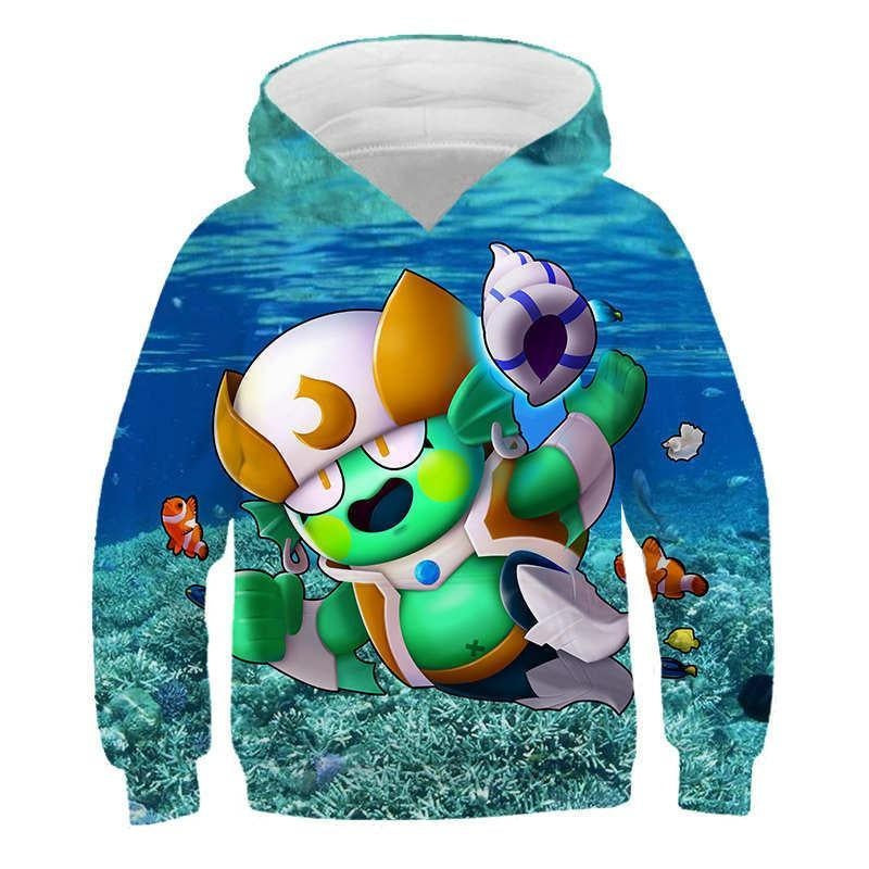 Children Kid Teens 3D Wilderness Brawl Fighting Crew Neck Hoodie - MomyMall Navy Blue / 2-3 Years