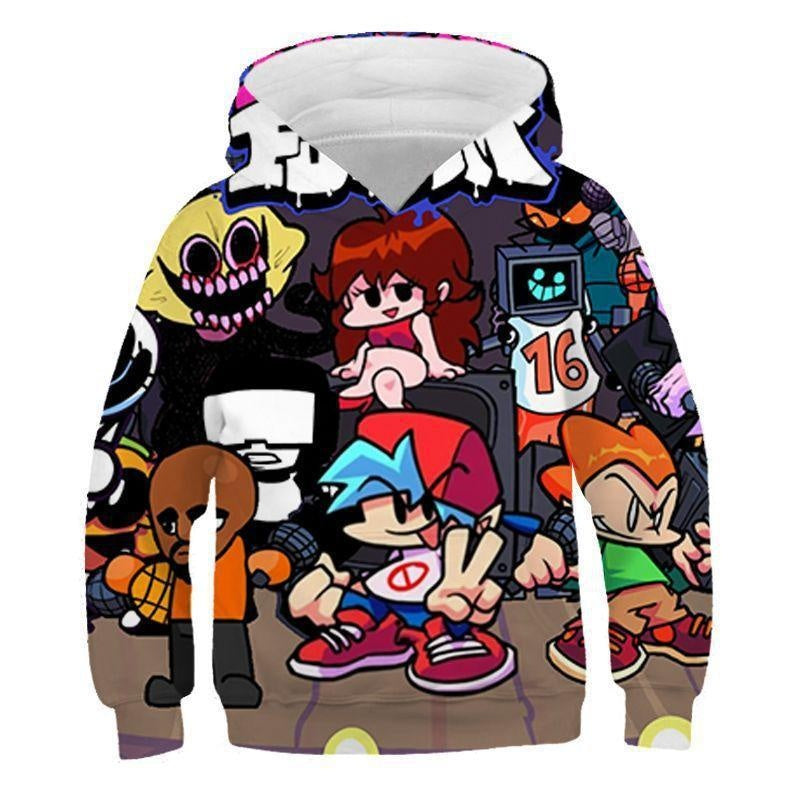 Kid Printed Friday Night Funkin Whitty 3D Print Hoodie - MomyMall