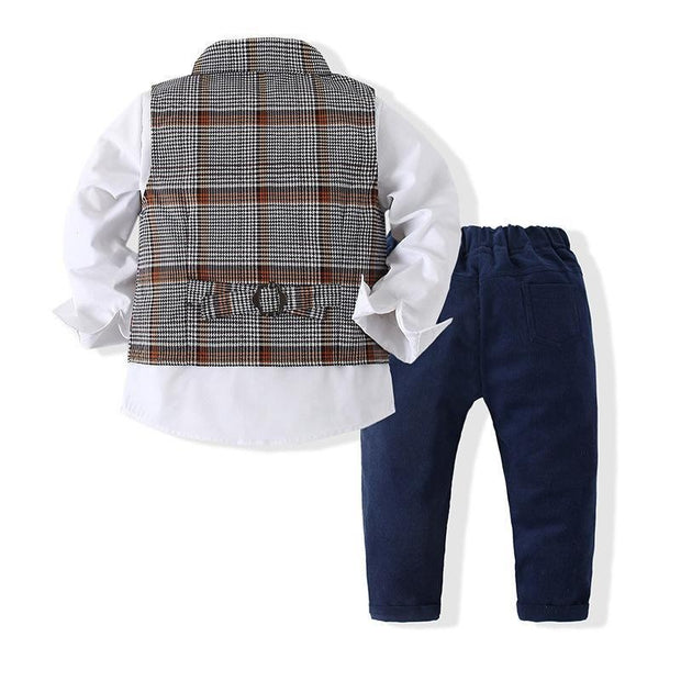 Spring Autumn Baby Boy Set Suits Korean Formal 3 Pcs Set