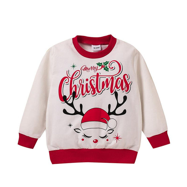 Baby Toddlers Autumn Christmas Fashion Sweater - MomyMall white / 0-3 Months