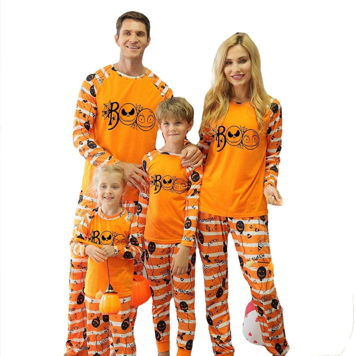 Family Matching Halloween Print Set Parent-child Pajamas - MomyMall Yellow / Mom-S