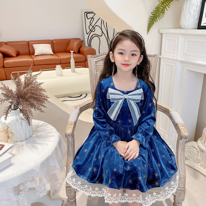 Kid Girl Lolita Autumn Long Sleeves Christmas Princess Dress - MomyMall