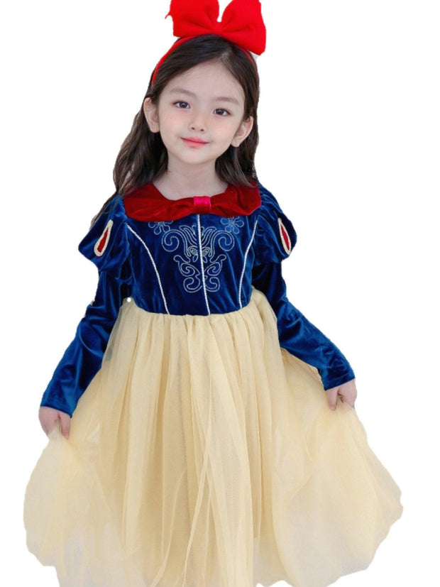 Kid Girl Ins Princess Dress Snow Christmas White Dresses - MomyMall