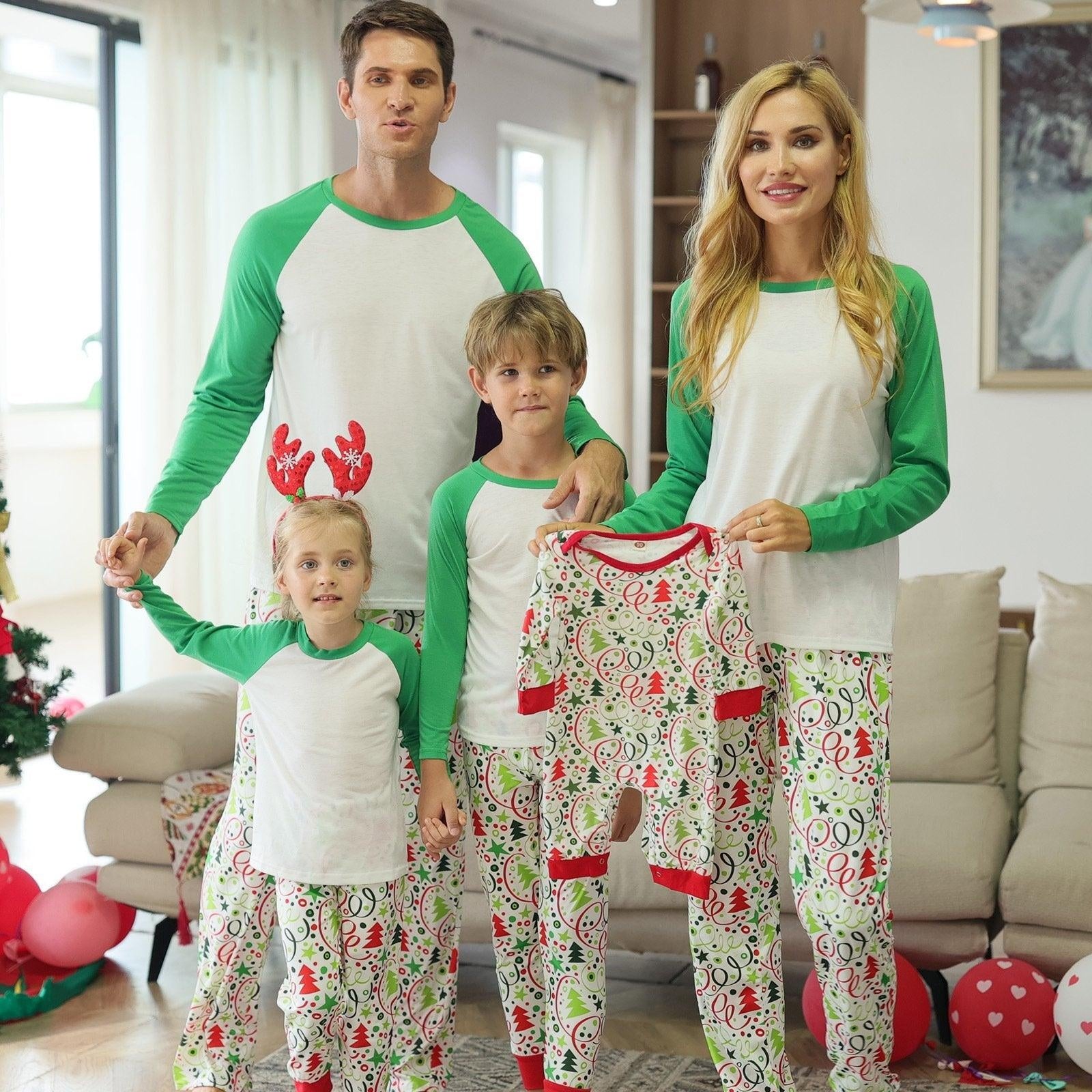 Family Matching Christmas Parent-child Homewear Suit Daily Pajamas - MomyMall