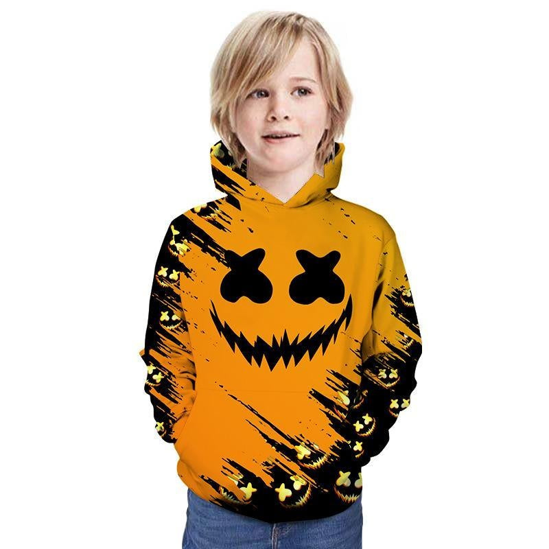 Sweat à Capuche Motif Halloween Imprimé 3D pour Enfants 