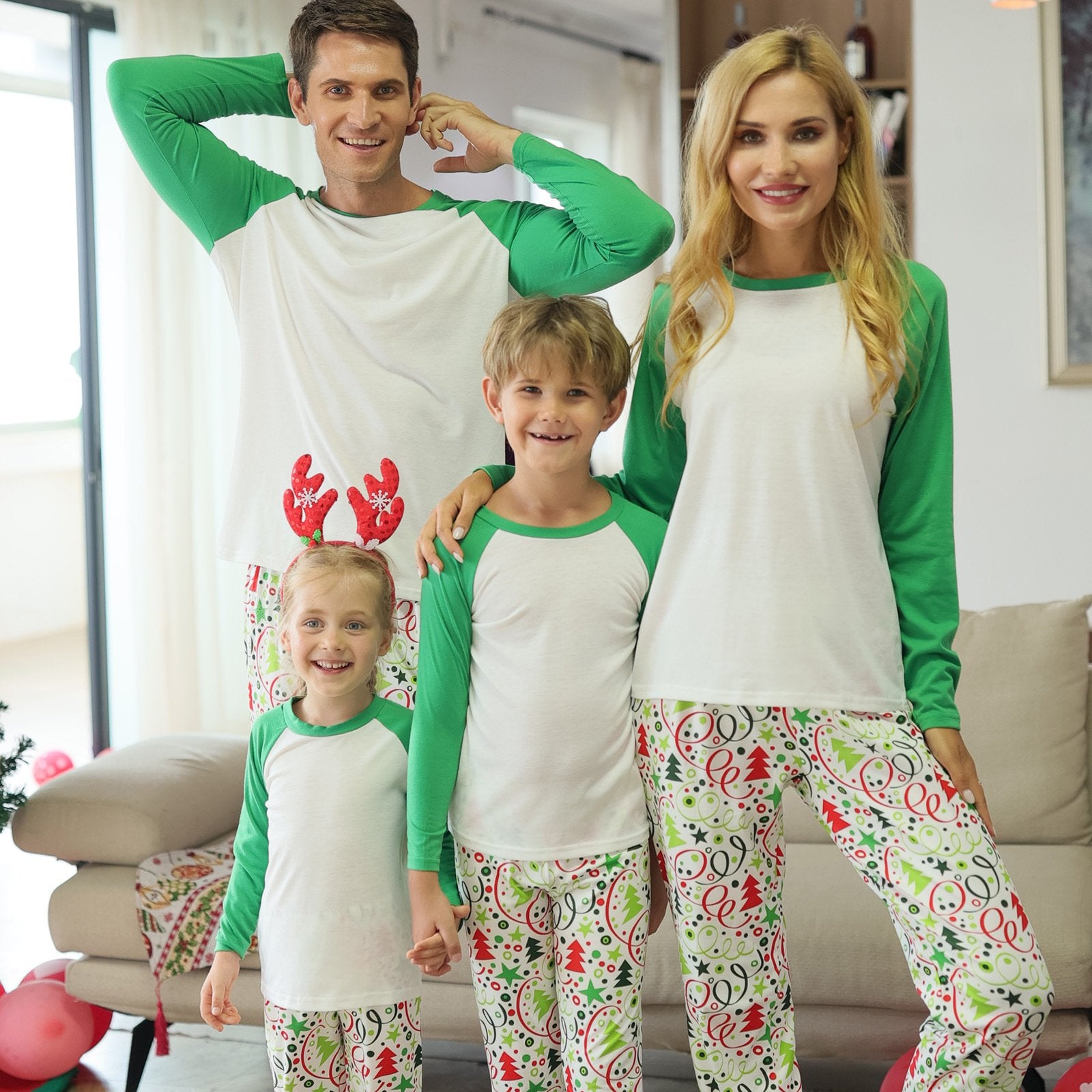 Family Matching Christmas Parent-child Homewear Suit Daily Pajamas - MomyMall