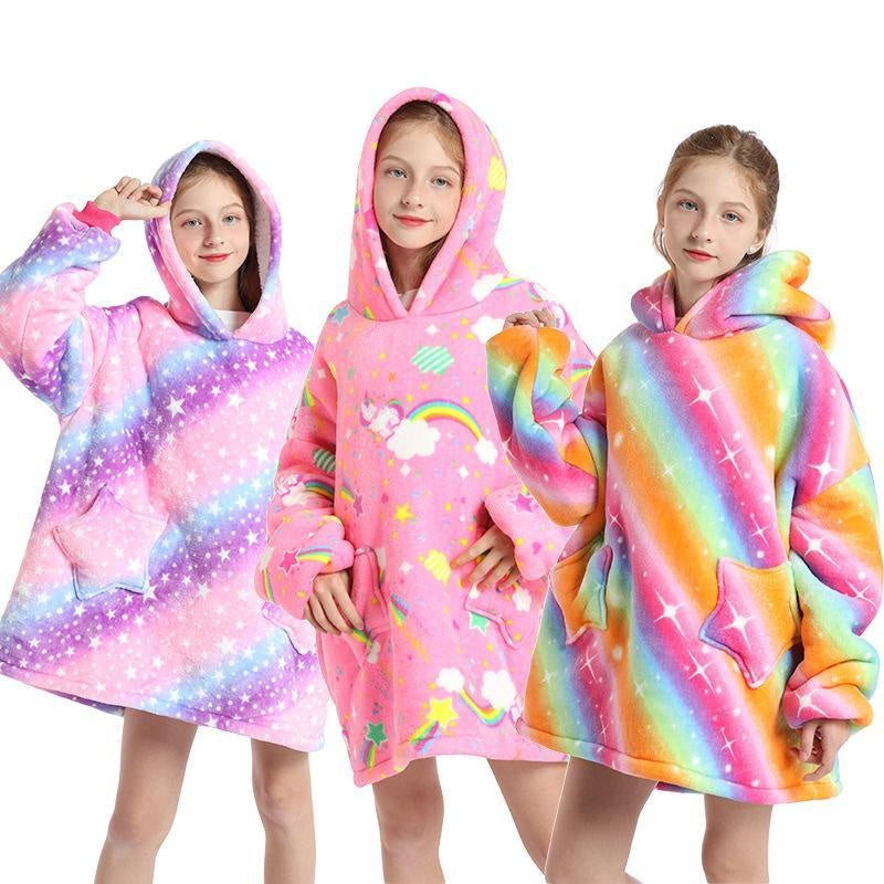 Kid Boy Girl Blanket Winter Warm Pajamas Sweater - MomyMall