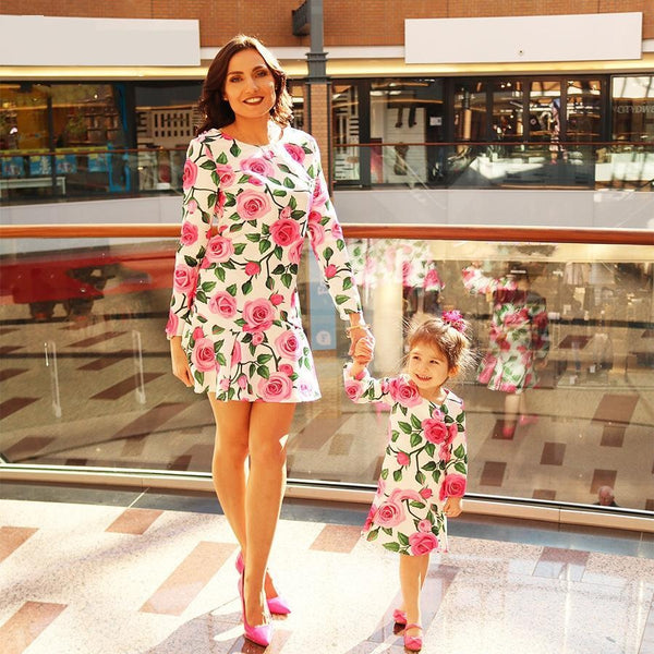 Family Matching Flower Mother and Daughter Dresses - MomyMall