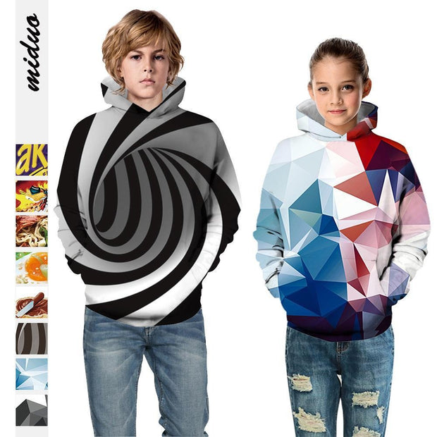 Kid Boy Girl 3D Printed Spring Autumn Fashion Hoodie - MomyMall