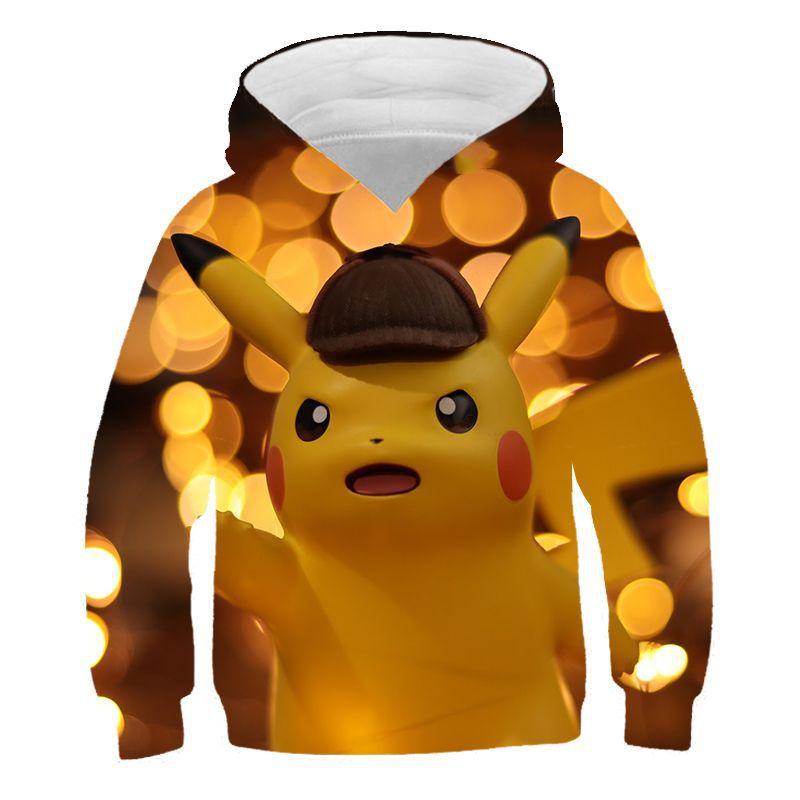 Enfants Kid Pikachu 3D Print Sweat à Capuche Décontracté