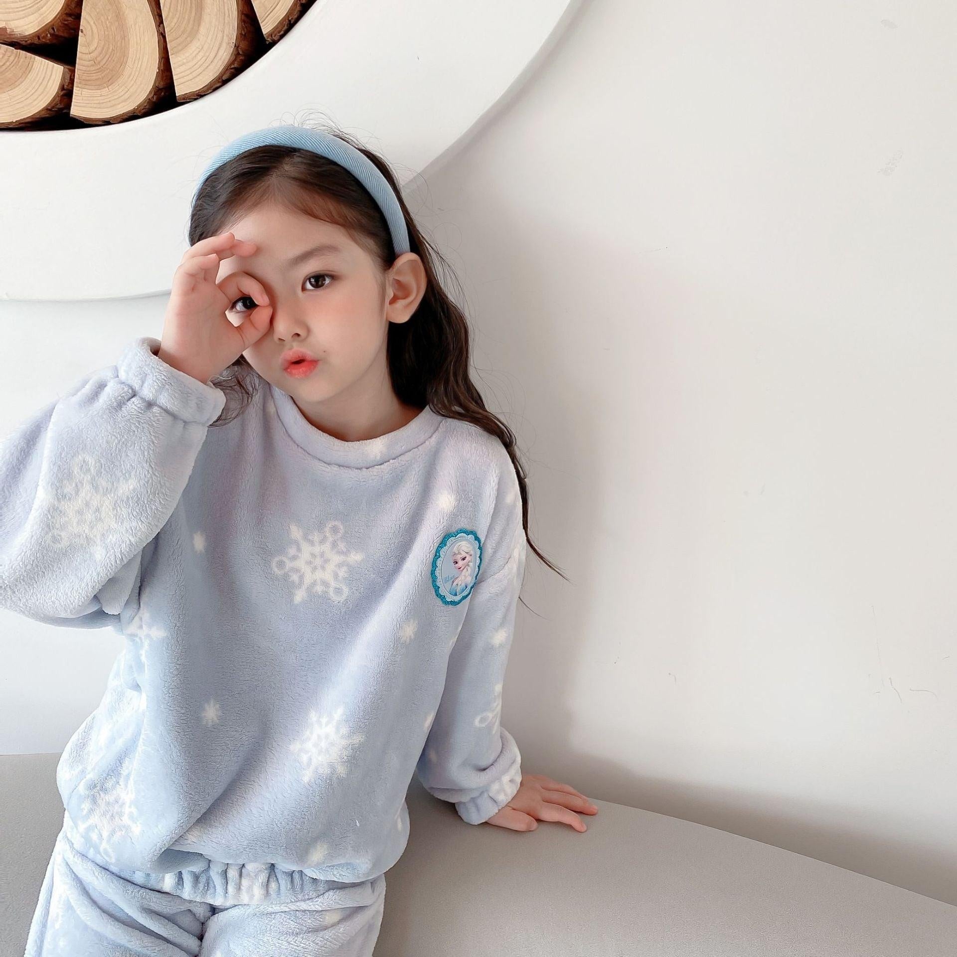 Coral Velvet Pajamas New Kid Baby Girls Winter Sleepwear