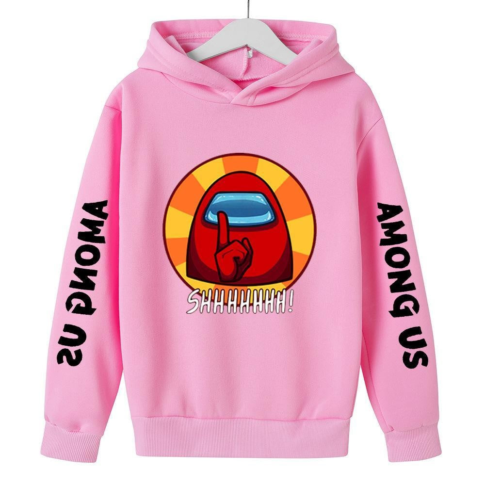 Kids Girl Boy Among US Peripheral Printed Hoodie - MomyMall pink / 2-3 Years