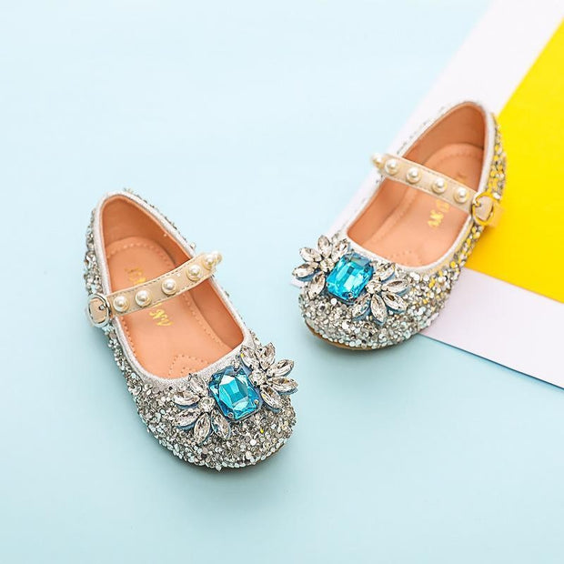 Girl Pearl Sequin Soft Sole Single Shoes - MomyMall