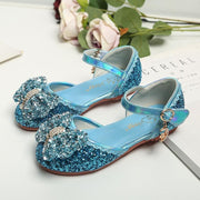 Girl Leather Shoes with Rhinestone Sequined Princess Shoes - MomyMall Blue / US8.5/EU25/UK7.5Toddle