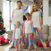 Family Matching Parent-child Christmas Tie-dye Suit Pajamas - MomyMall White / Dad-M